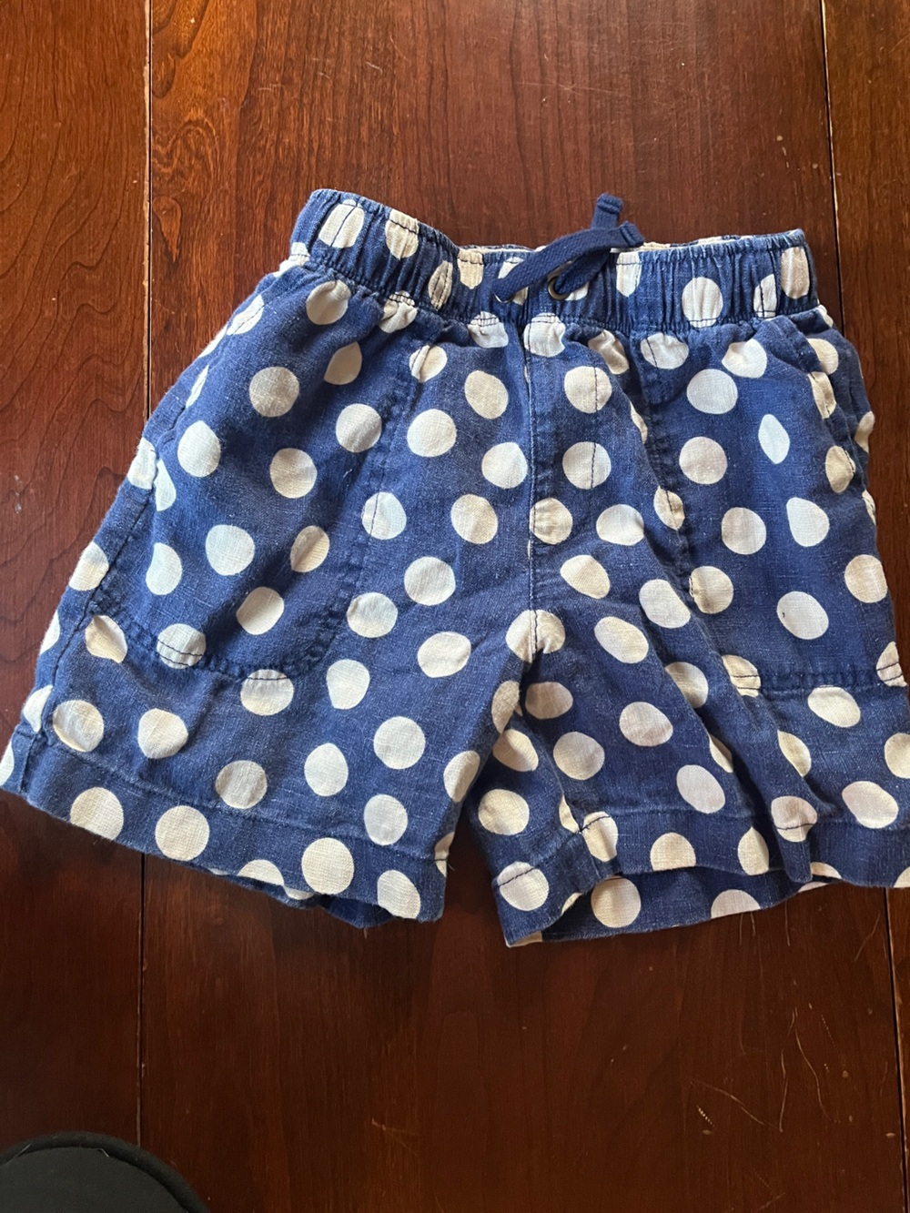 Crewcuts Boys Navy Blue Polka Dot Stretch-Waist Shorts